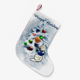 バスケットボール雪だるまクリスマス スモールクリスマスストッキング