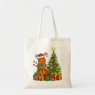 バスケットボール雪だるまライトクリスマスツリーバスケットボールチャール トートバッグ