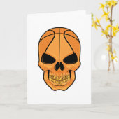 バスケットボール頭蓋骨 カード (黄色い花)