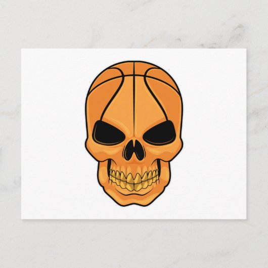 バスケットボール頭蓋骨 ポストカード (正面)