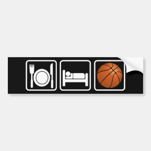 、バスケットボール食べて下さい、眠らせて下さい バンパーステッカー