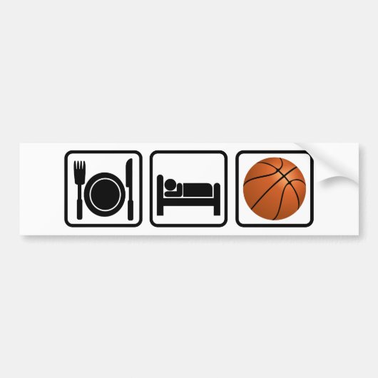 、バスケットボール食べて下さい、眠らせて下さい バンパーステッカー (正面)