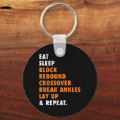 バスケットボール食べのバスケットボールのリピートおもしろいギフトのためのバスケットボール キーホルダー (正面)