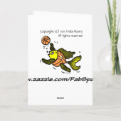 バスケットボール魚おもしろいのかわいい漫画の誕生日カード カード (裏面)