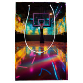 バスケットボール鮮やか ミディアムペーパーバッグ (正面)