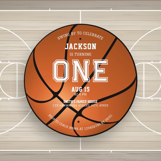 バスケットボール1位のバースデーユニークラウンド招待状 招待状