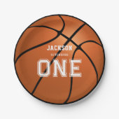 バスケットボール1回目の誕生日ユニーク ペーパープレート (正面)