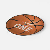 バスケットボール1回目の誕生日ユニーク ペーパープレート (アングル)