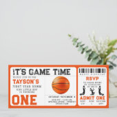 バスケットボール1年目を下る1回目の誕生日チケット 招待状 (スタンド正面)