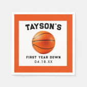 バスケットボール1年連続1回目の誕生日 スタンダードカクテルナプキン (正面)