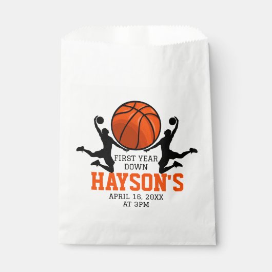 バスケットボール1年連続1回目の誕生日 フェイバーバッグ (正面)