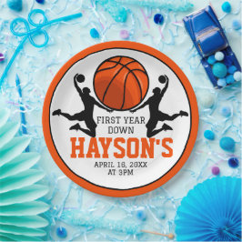 バスケットボール1年連続1回目の誕生日 ペーパープレート