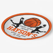 バスケットボール1年連続1回目の誕生日 ペーパープレート (アングル)