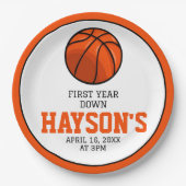 バスケットボール1年連続1回目の誕生日 ペーパープレート (正面)