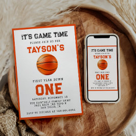 バスケットボール1年連続1回目の誕生日 招待状