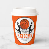 バスケットボール1年連続1回目の誕生日 紙コップ (裏面)