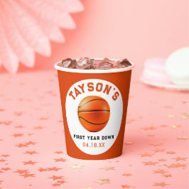 バスケットボール1年連続1回目の誕生日 紙コップ