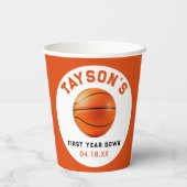 バスケットボール1年連続1回目の誕生日 紙コップ (裏面)