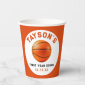バスケットボール1年連続1回目の誕生日 紙コップ (正面)