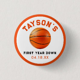 バスケットボール1年連続1回目の誕生日 缶バッジ