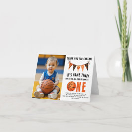 バスケットボール1歳の誕生日パーティー サンキューカード