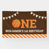 バスケットボール1歳の誕生日パーティー 横断幕 (横)