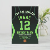 バスケットボール12歳の誕生日招待状 招待状 (スタンド正面)