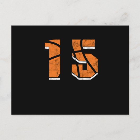 バスケットボール15誕生祝いスポーツギフト ポストカード (正面)