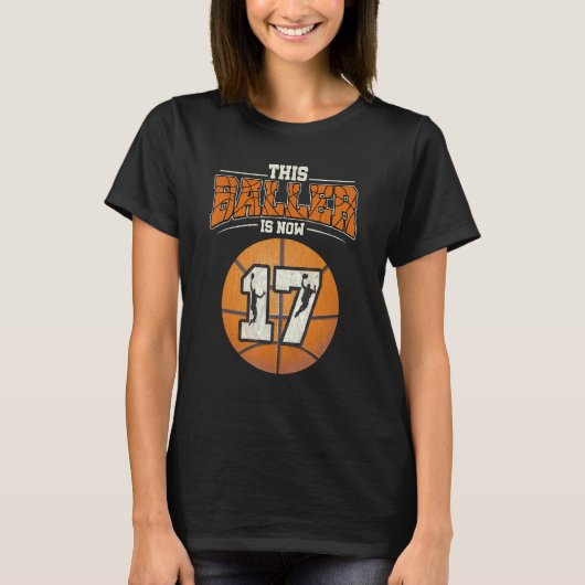 バスケットボール17誕生日ガールボーイボール17年 Tシャツ (正面)