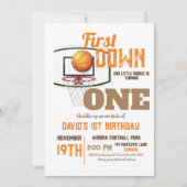 バスケットボール1st誕生日パーティースポーツファースト誕生日 招待状 (正面)