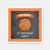 バスケットボール1st誕生日パーティー スタンダードカクテルナプキン (正面)