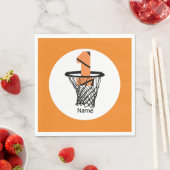 バスケットボール1st誕生日(ミニフープの番号) スタンダードランチョンナプキン (インサイチュ)