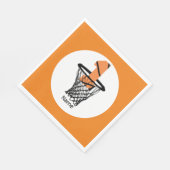 バスケットボール1st誕生日(ミニフープの番号) スタンダードランチョンナプキン (角)