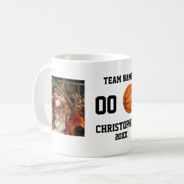 バスケットボール2フォトコラージュ コーヒーマグカップ