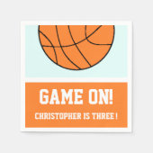 バスケットボール3回目の誕生日 スタンダードカクテルナプキン (正面)