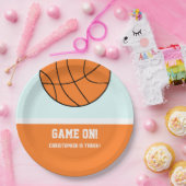バスケットボール3回目の誕生日 ペーパープレート (パーティー)