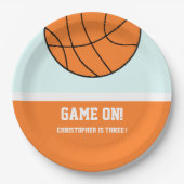 バスケットボール3回目の誕生日 ペーパープレート (正面)