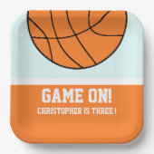 バスケットボール3回目の誕生日 ペーパープレート (正面)