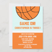 バスケットボール3回目の誕生日 招待状 (正面)