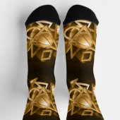 バスケットボール3D抽象芸術金ゴールド ソックス (上部)