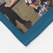 バスケットボール7フォトコラージダークブルー小 フリースブランケット (角)