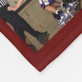 バスケットボール7フォトコラージュ赤ワイン小 フリースブランケット (角)