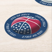 バスケットボール7月4日 ラウンドペーパーコースター (アングル)