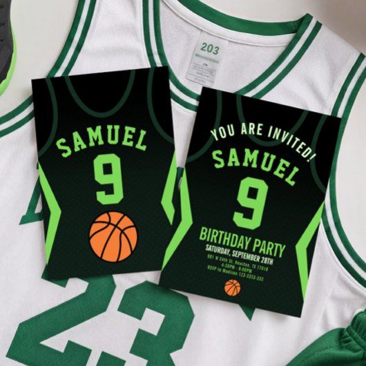 バスケットボール9誕生日招待状 招待状