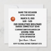 バスケットボール - お食事会 - 集会のお誘い 招待状 (裏面)