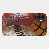 バスケットボール、アメリカンフットボール、野球のスポーツiPhoneケース Case-Mate iPhoneケース (裏面(横))
