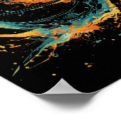 バスケットボール アートワーク バスケットボール ラバー 水彩画 ポスター (角)