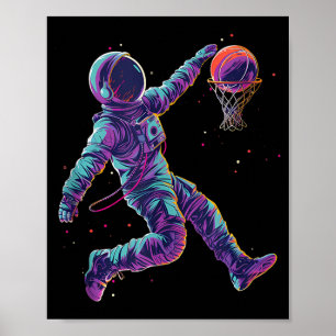バスケットボール アート 宇宙飛行士 スラム ダンク バスケ プレーヤー ポスター