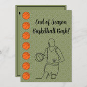 バスケットボール イベント 名前 場所 スポーツ テーマ 招待状 (正面/裏面)