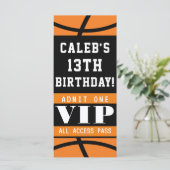 バスケットボール オレンジ 黒 誕生日VIPパス (スタンド正面)
